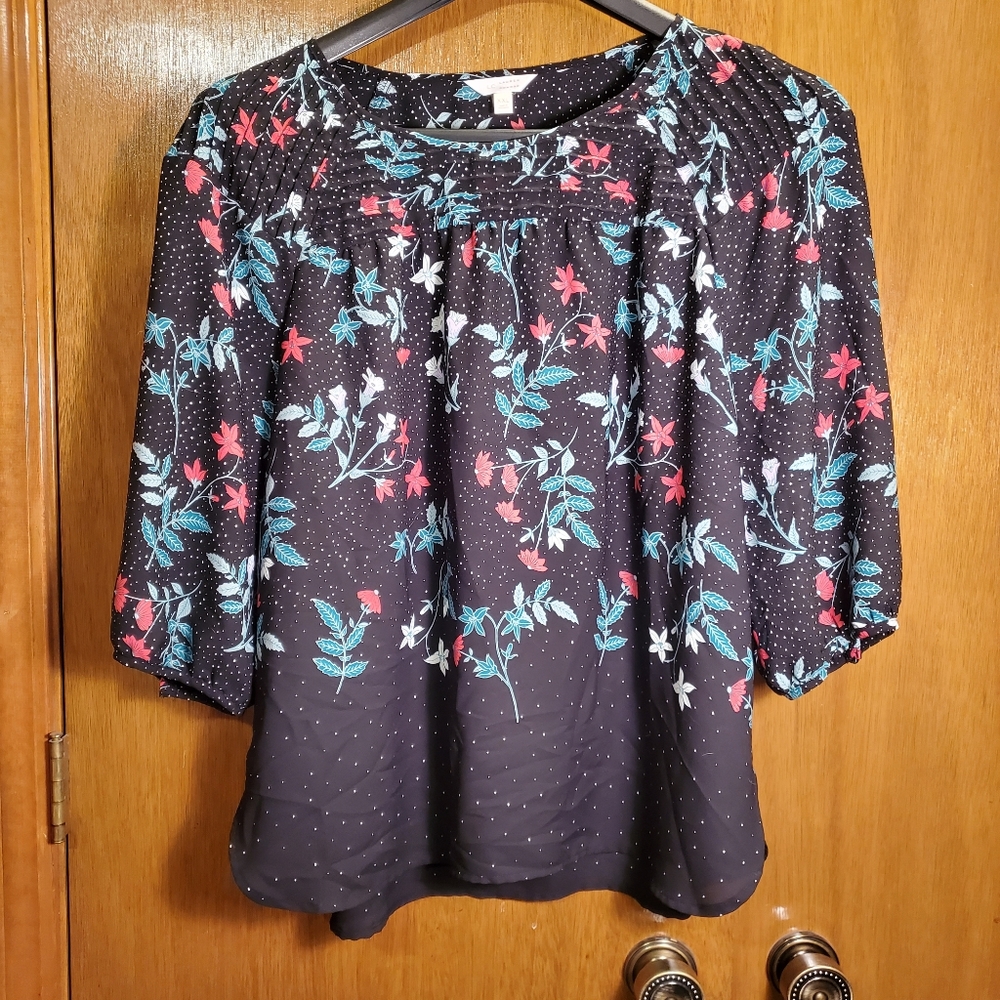 LC Lauren Conrad XXL sheer floral blouse